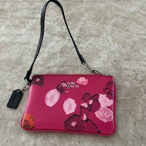 COACH Pink Floral Wristlet